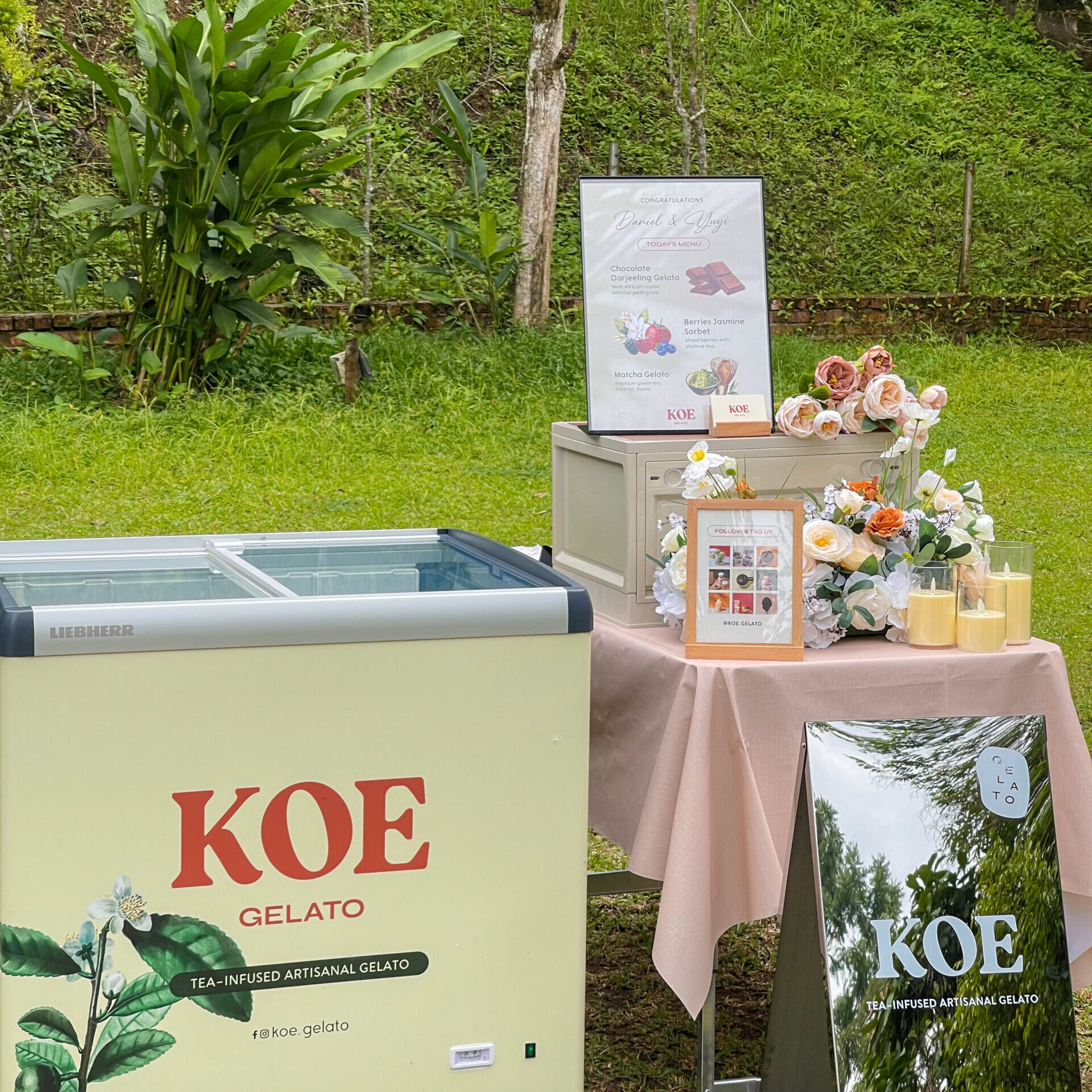 gelato booth for wedding party